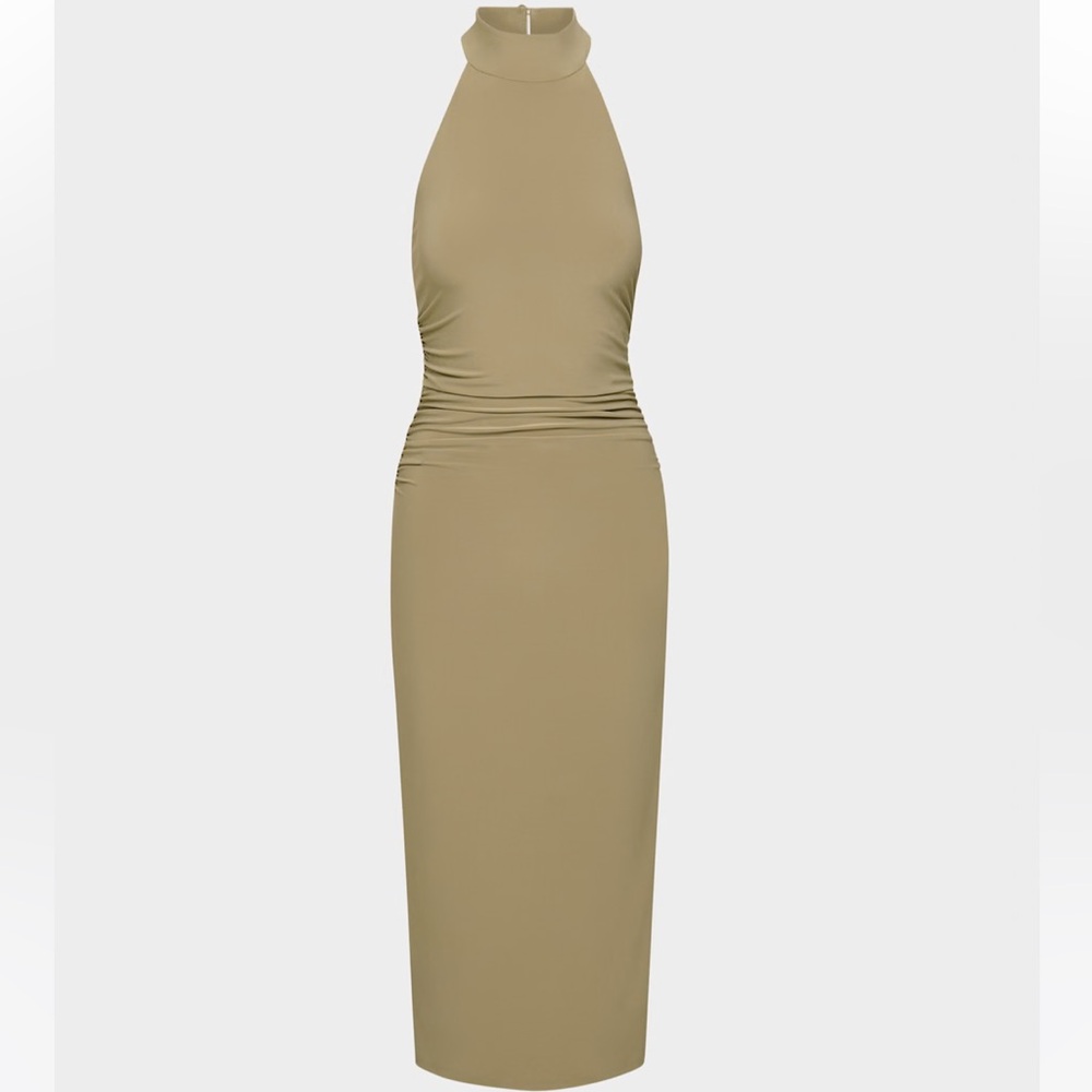Aritzia Wilfred Smooth Matter Remedy Dress in Sundried Olive
